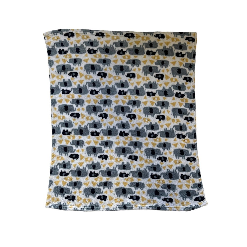 Baby Gear Elephant Animal Green Blue Yellow Fleece Baby Security Lovey Blanket